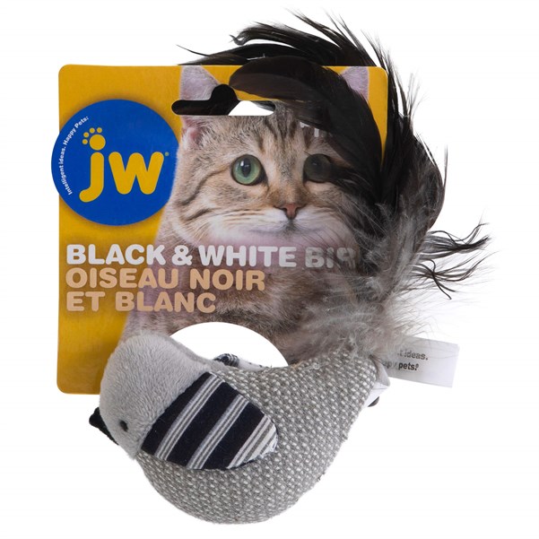 JW Cataction Kedi Otlu Tüylü Kuş - Kumaş ve Peluş Oyuncaklar