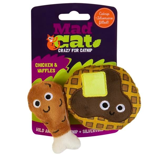 Mad Cat Chicken and Waffles Kedi Otlu ve Matatabili 2'li Kedi Oyuncağı - Kumaş ve Peluş Oyuncaklar