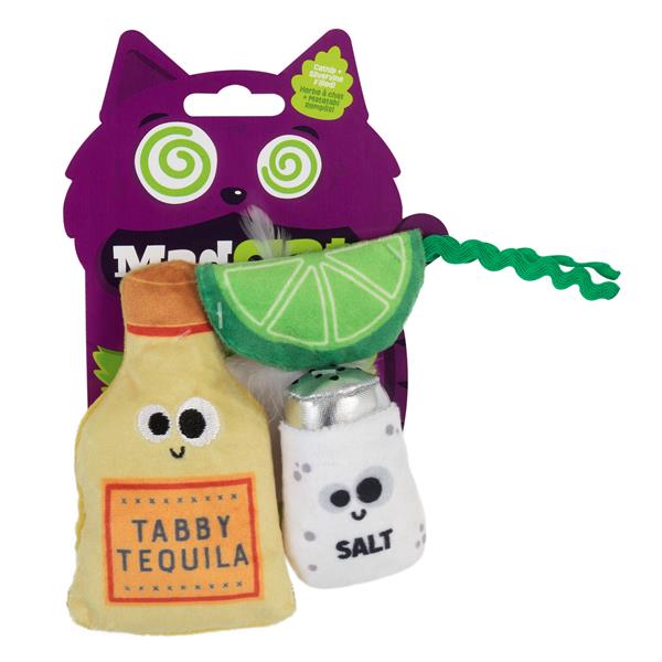 Mad Cat Tabby Tequila Kedi Otlu ve Matatabili 3'lü Kedi Oyuncağı - Kumaş ve Peluş Oyuncaklar