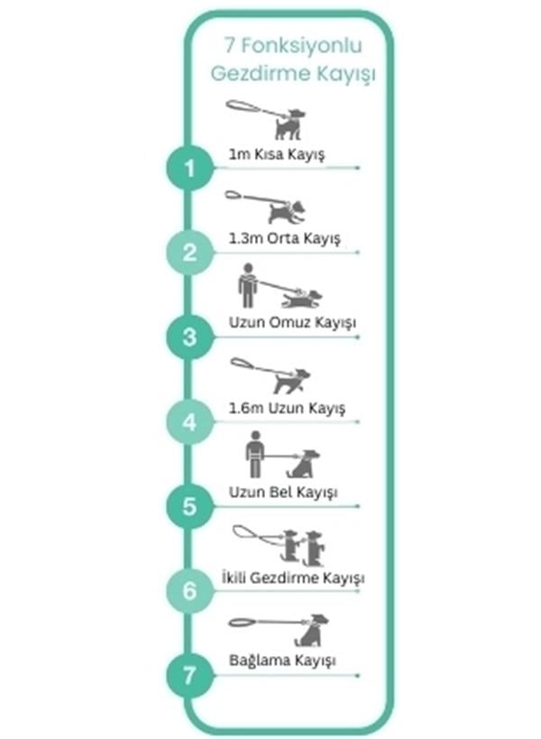 Matrix 2.0 Çok Fonksiyonlu Köpek Gezdirme Kayışı - Siyah (S) - Gezdirme Kayışları