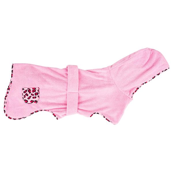 Max & Molly Leopard Pink Köpek Bornozu - Köpek Kıyafetleri