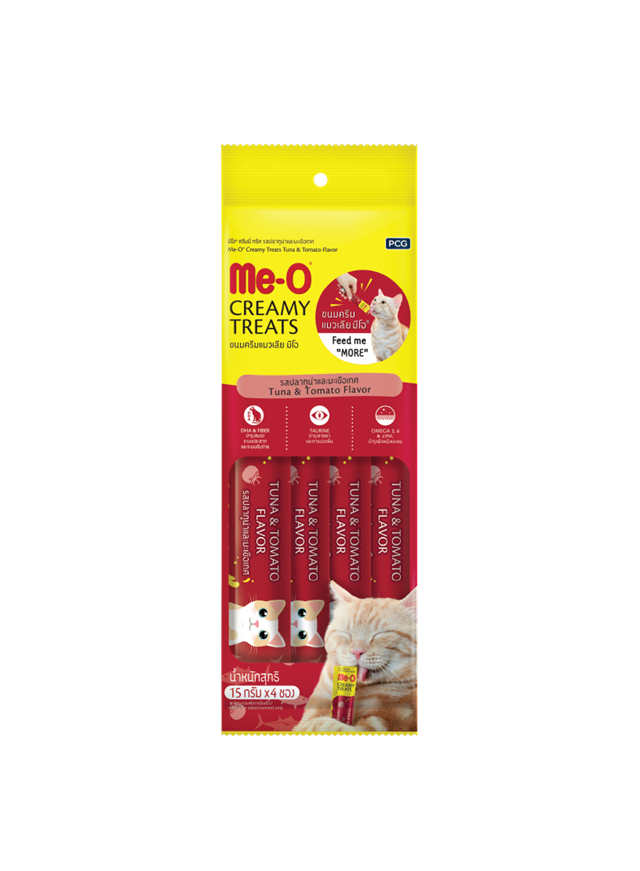 Me-O Creamy Ton Balıklı/Domates Lezzetli Kedi Ödülü 4x15GR - 9