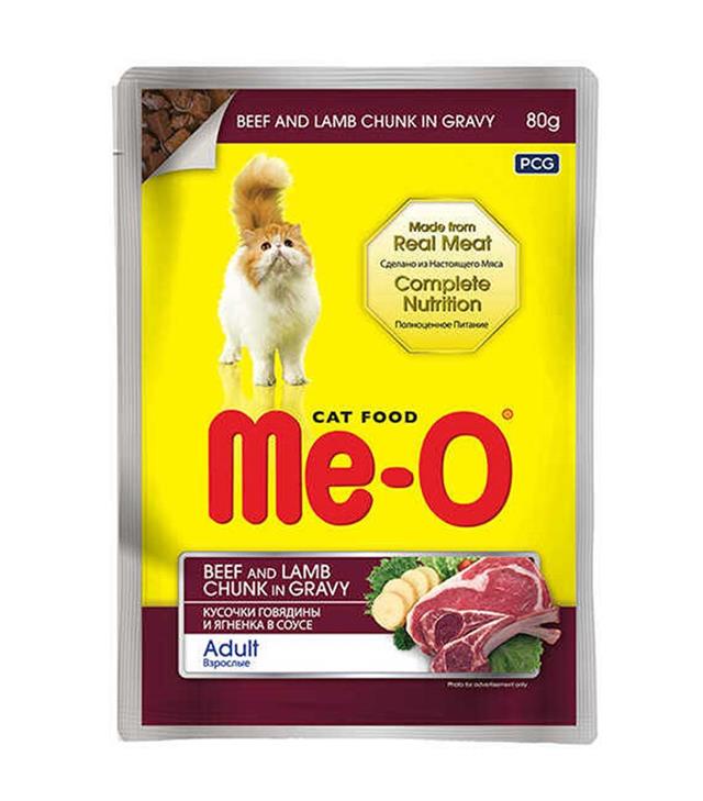 Me-O Pouch Dana Ve Kuzu Etli Kedi Konservesi 80GR