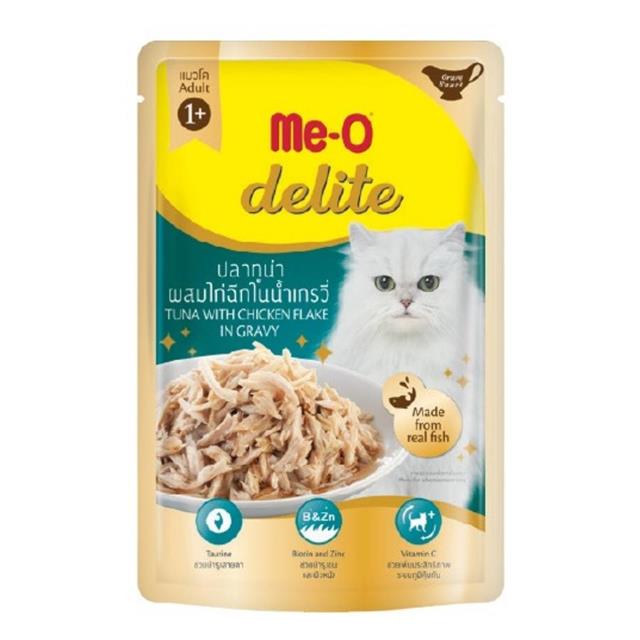 Me-O Pouch Delite Ton Balıklı Tavuklu Soslu Kedi Konservesi 70GR