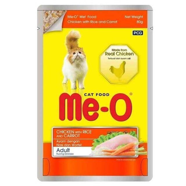 Me-O Pouch Tavuk/Pirinç/Havuçlu Kedi Konservesi 80GR