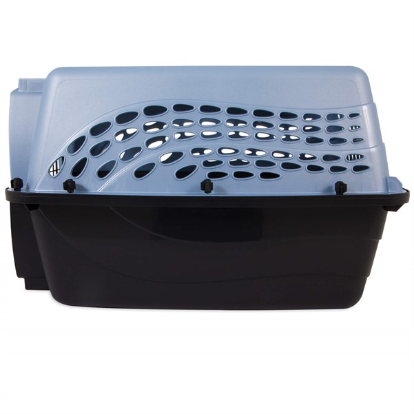 Petmate İki Kapılı Plastik Taşıma Kafesi Gri/Mavi (61 x 43 x 37cm) - Köpek Taşıma ve Kafesleri