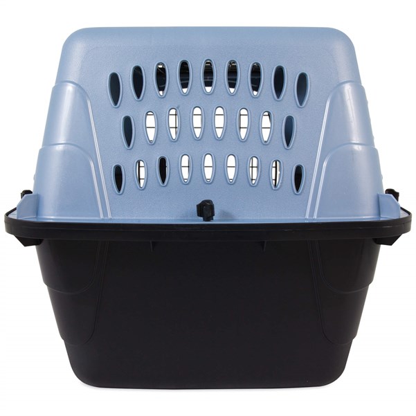 Petmate İki Kapılı Plastik Taşıma Kafesi Gri/Mavi (61 x 43 x 37cm) - Köpek Taşıma ve Kafesleri