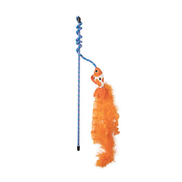 Quirky Kitty Cute Koi Wand Kedi Otlu Hışırtılı ve Tüylü Kedi Oltası - Kumaş ve Peluş Oyuncaklar