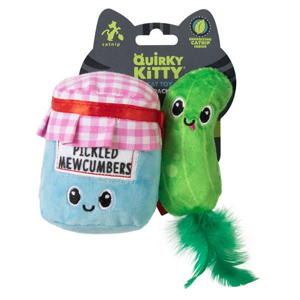 Quirky Kitty Pickled Mewcumber Kedi Otlu ve Matatabili 2'li Kedi Oyuncağı  - Kumaş ve Peluş Oyuncaklar