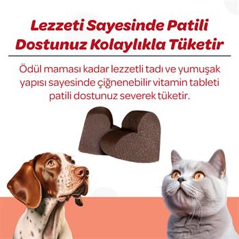  Vet's Plus Calming Kedi ve Köpekler İçin Sakinleştirici Çiğnenebilir Tablet (60'lı) - Kedi Vitaminleri