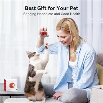 Cheerble Şarjlı Akıllı İneraktif Kedi Oyun Topu, Kırmızı 4 cm