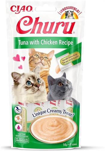Ciao Churu Cream Ton Balıklı ve Tavuklu Kedi Ödül Kreması 4 x 14 Gr