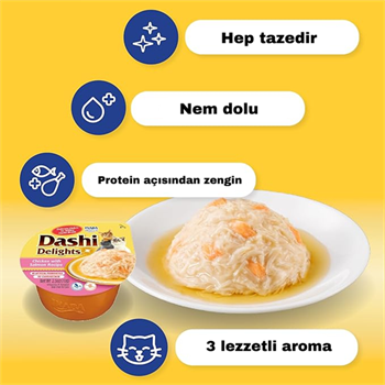 Ciao Dashi Delights Tavuk & Ton ve Somon Balıklı Kedi Çorbası 70 Gr