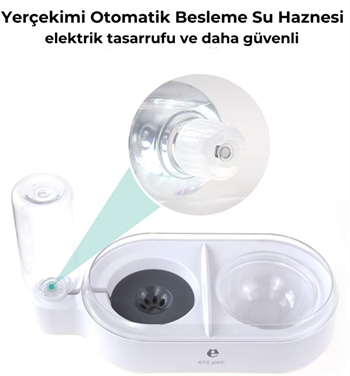 ELS Pet Kedi&Köpek Otomatik Su Doldurmalı Mama ve Su Kabı