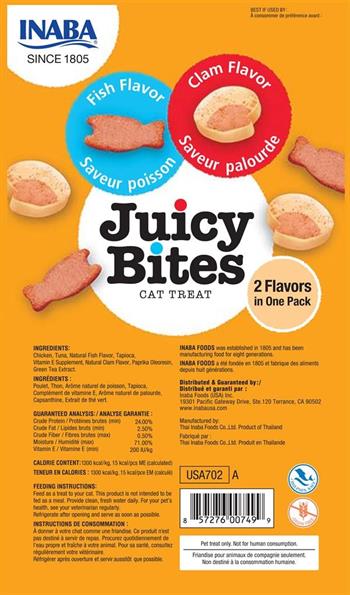 Inaba Ciao Juicy Bites Balıklı ve İstiridyeli Kedi Ödül Maması