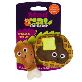 Mad Cat Chicken and Waffles Kedi Otlu ve Matatabili 2'li Kedi Oyuncağı - Kumaş ve Peluş Oyuncaklar