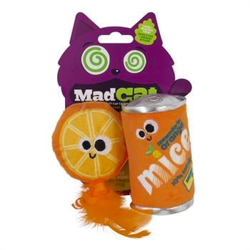 Mad Cat Orange Mice Soda Kedi Otlu ve Matatabili 2'li Kedi Oyuncağı - Kumaş ve Peluş Oyuncaklar