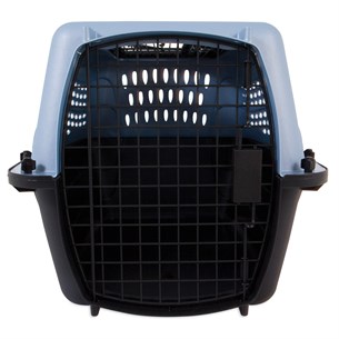 Petmate İki Kapılı Plastik Taşıma Kafesi Gri/Mavi (61 x 43 x 37cm) - Köpek Taşıma ve Kafesleri