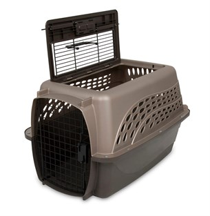 Petmate İki Kapılı Plastik Taşıma Kafesi Kahve/Sütlü Kahve (61 x 43 x 37cm) - Köpek Taşıma ve Kafesleri