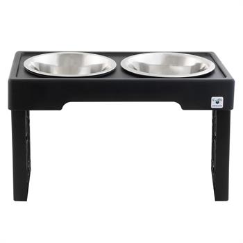 PetZone OurPets Barking Bistro Ayarlanabilir Yükseklikli 2 x 1.75 lt Mama ve Su Kabı - Hazneli Mama ve Su Kapları