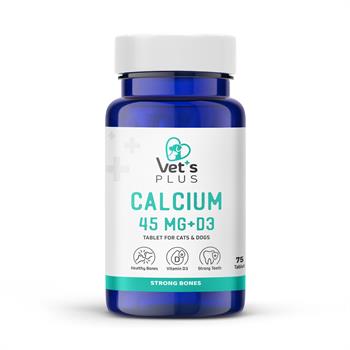 Vet's Plus Calcium Kedi ve Köpekler İçin Kalsiyum Tablet (75'li) - Kedi Vitaminleri