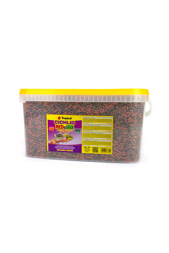 Tropical Cichlid Red&Green Large Sticks 10Lt/3Kg
