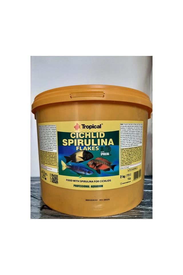 Tropical Cichlid Spirulina Flakes 11Lt/2Kg