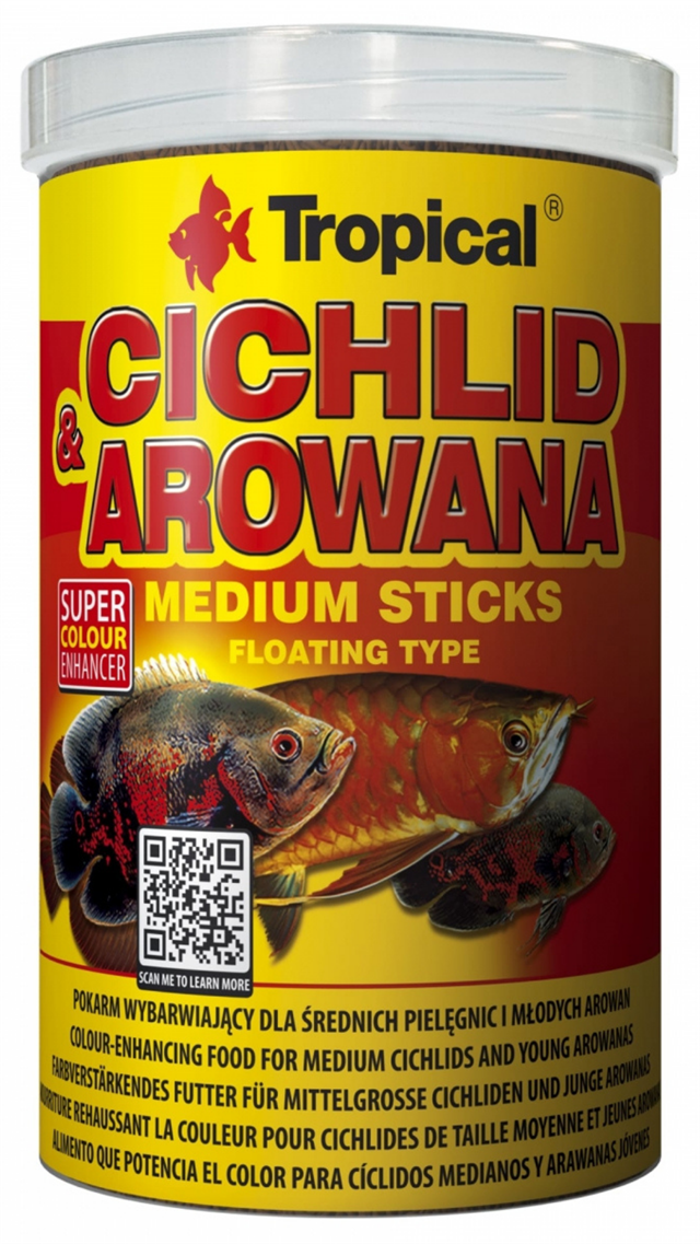 Tropical Cichlid&Arowana Medium Sticks 1000ml/360Gr