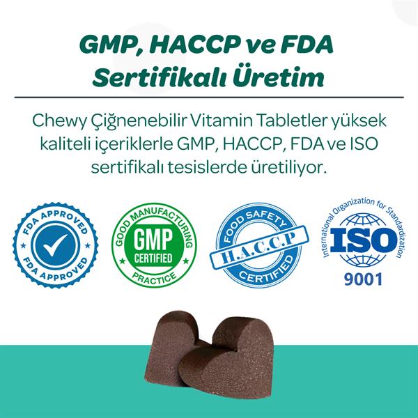 Vet's Plus Dental Kedi ve Köpekler İçin Diş Bakımı Çiğnenebilir Tablet (60'lı) - Kedi Vitaminleri