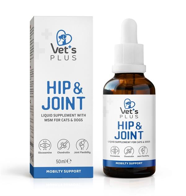 Vet's Plus Hip&Joint Kedi ve Köpekler İçin Eklem Yapısı Destekleyici Glukozaminli Damla 50ml - Kedi Vitaminleri