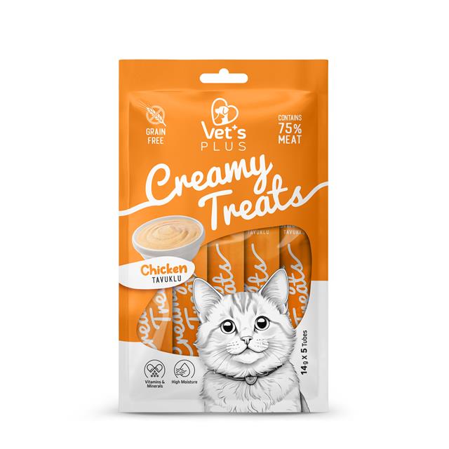 Vet's Plus Kril ve Tavuklu Krema Kedi Ödül Maması 14gr (5'li) - Kremalar