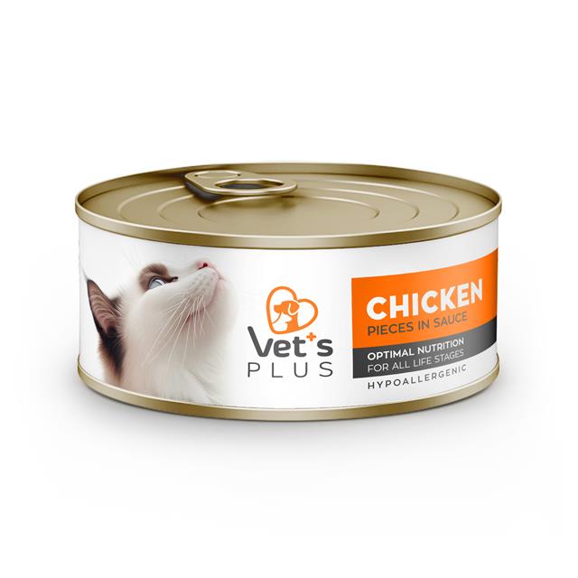Vet's Plus Optimal Nutrition Tavuk Etli Tahılsız Kedi Konservesi 85gr - Kedi Konserveleri