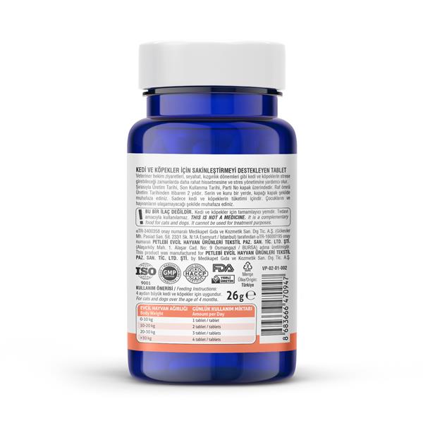 Vet's Plus Relax Kedi ve Köpek İçin Sakinleştirici Tablet (75'li) - Kedi Vitaminleri