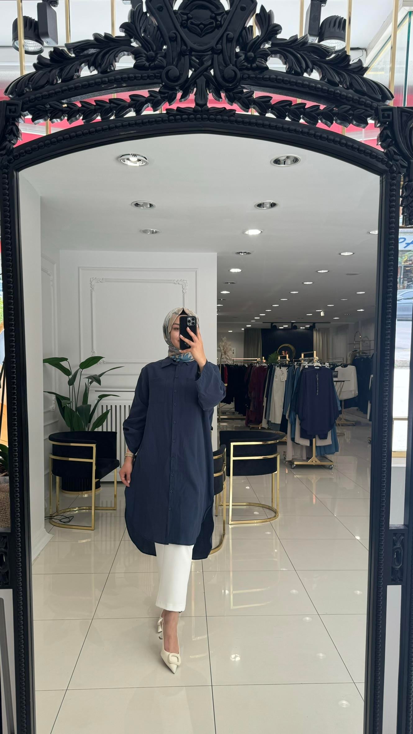 10685 Lale tensel tunik-LACİVERT