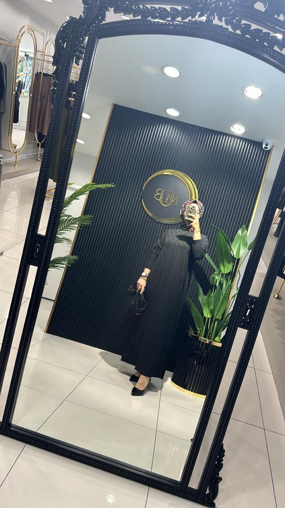 24130 JAKARLI ŞIK ELBİSESİYAH