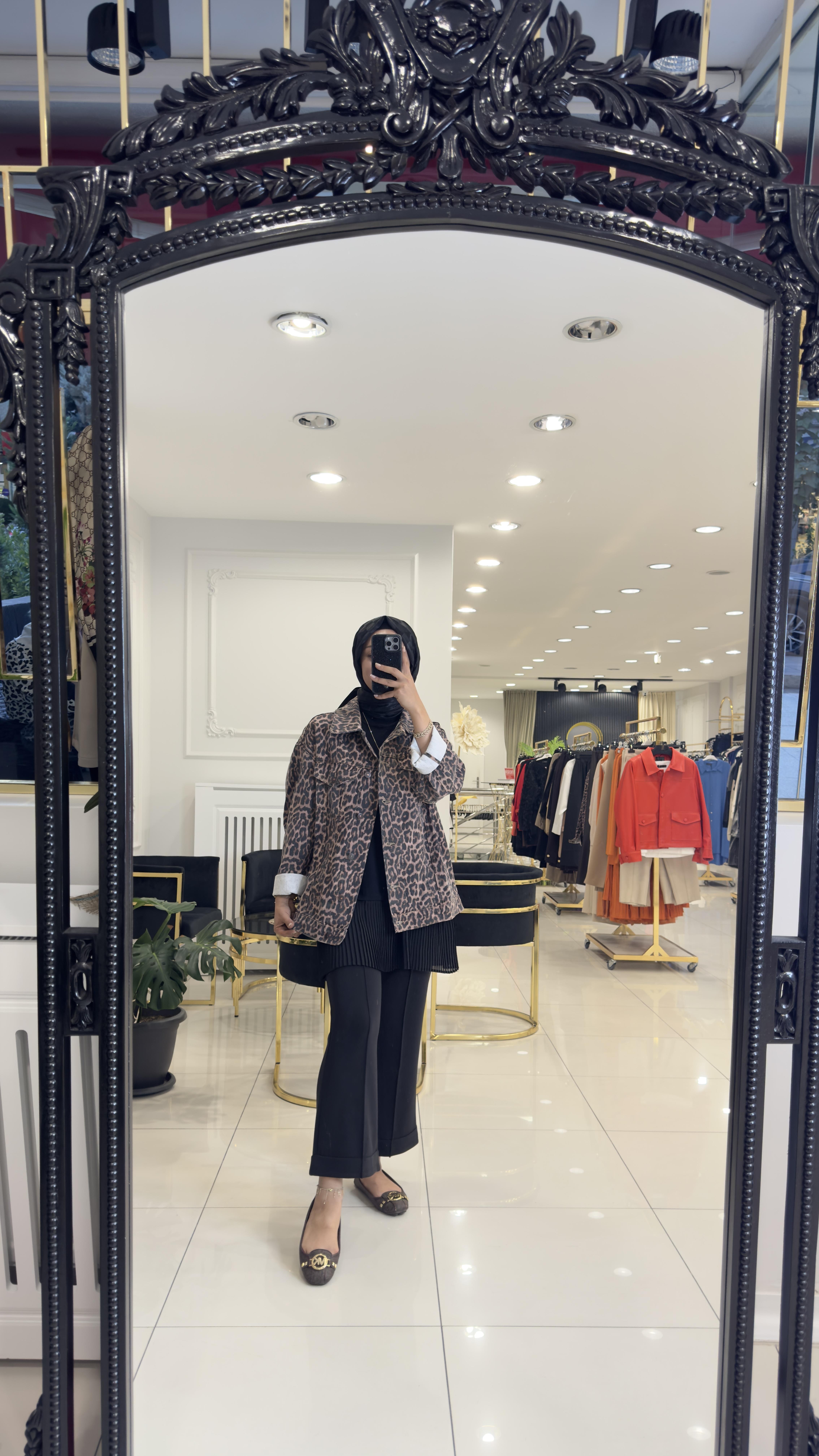 7155 Leopar Kot Ceket