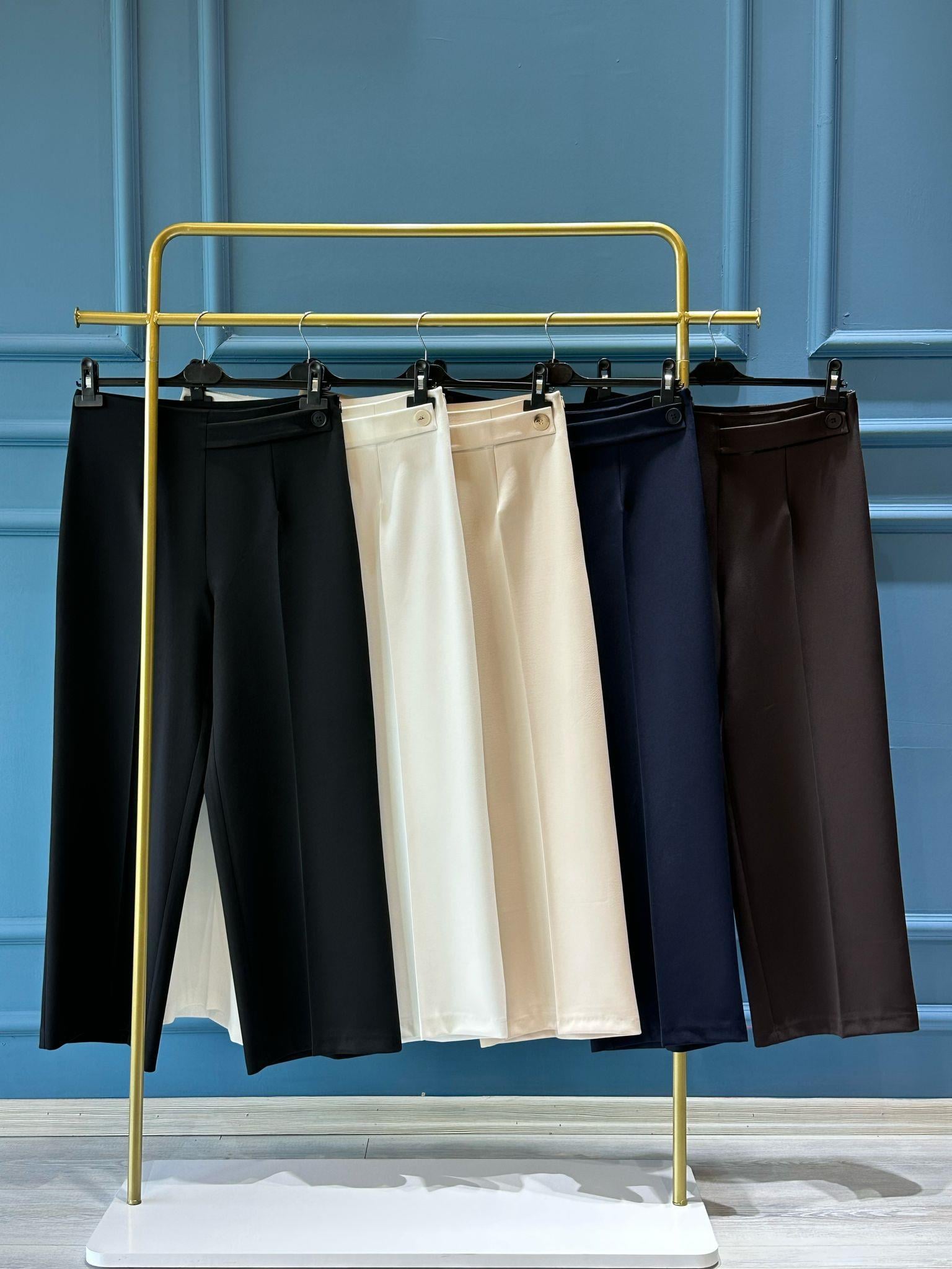 SZ-5582 Royal korsajlı apoletli pantolon-EKRU