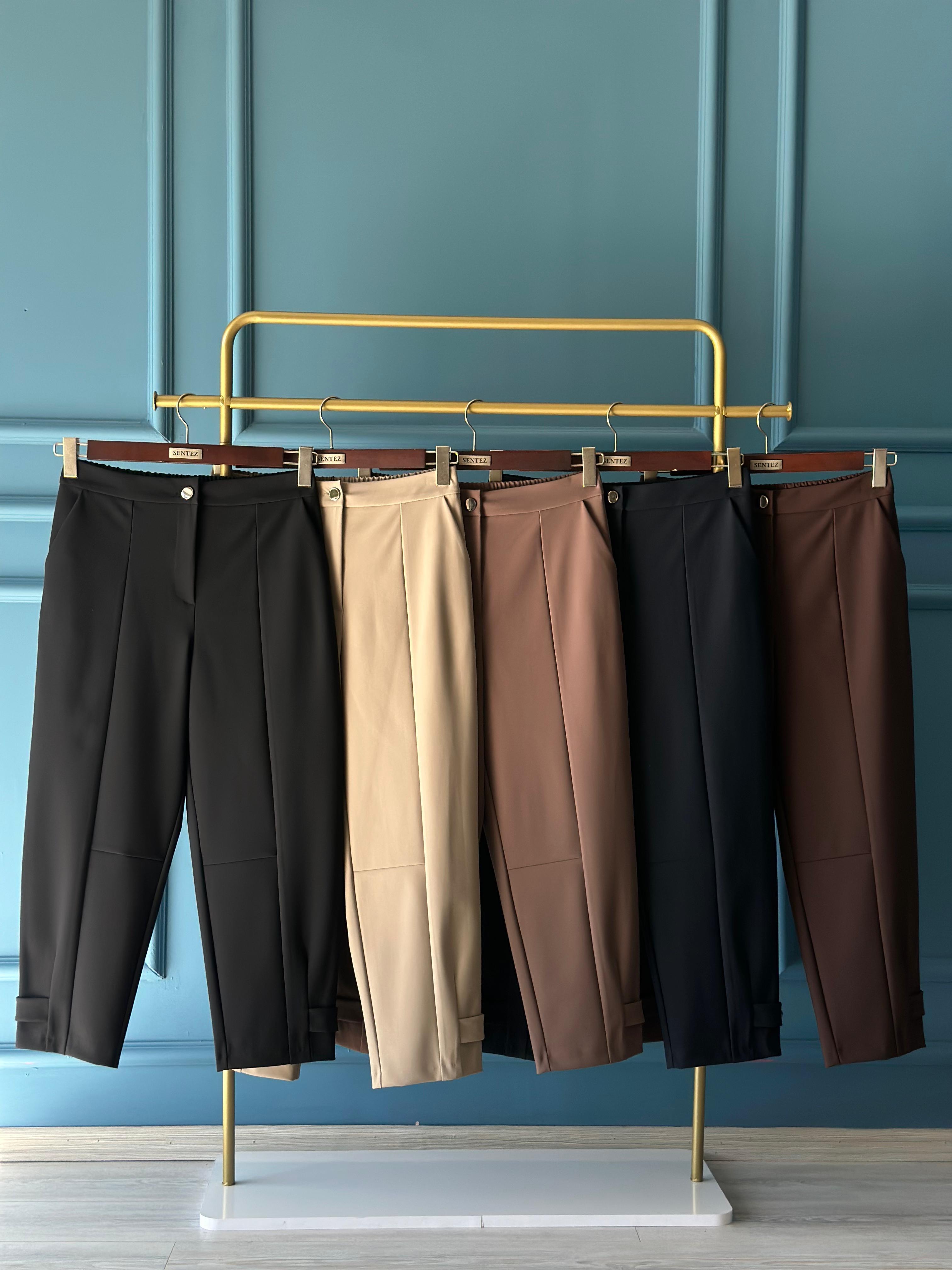 SZ-5609 Nirvana paçası apolet pantolon-SİYAH