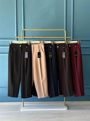 SZ-5568 Sofia korsajlı apoletli pantolon-LACİVERT
