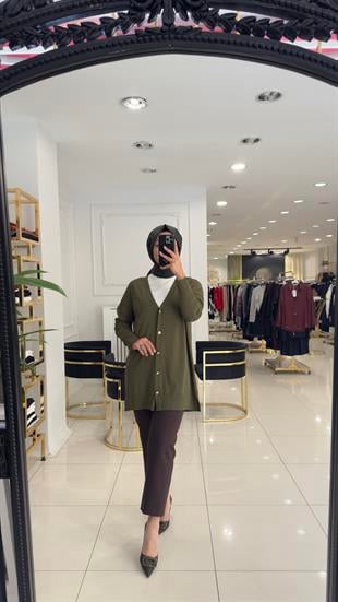 SZ-5603 Milano boru paça pantolon-KAHVERENGİ