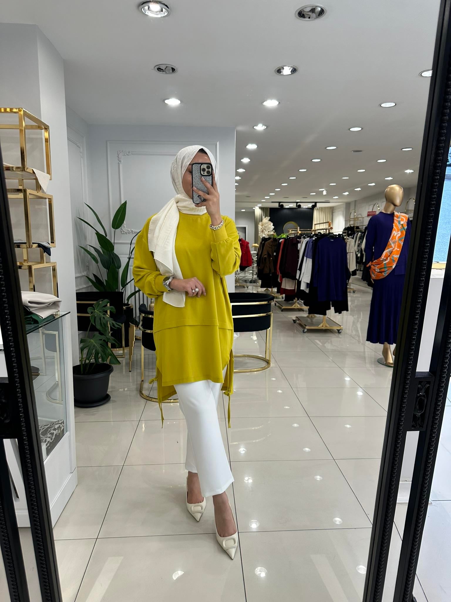 10424 Yurtmaç bağcıklı tunik   AÇIK YEŞİL