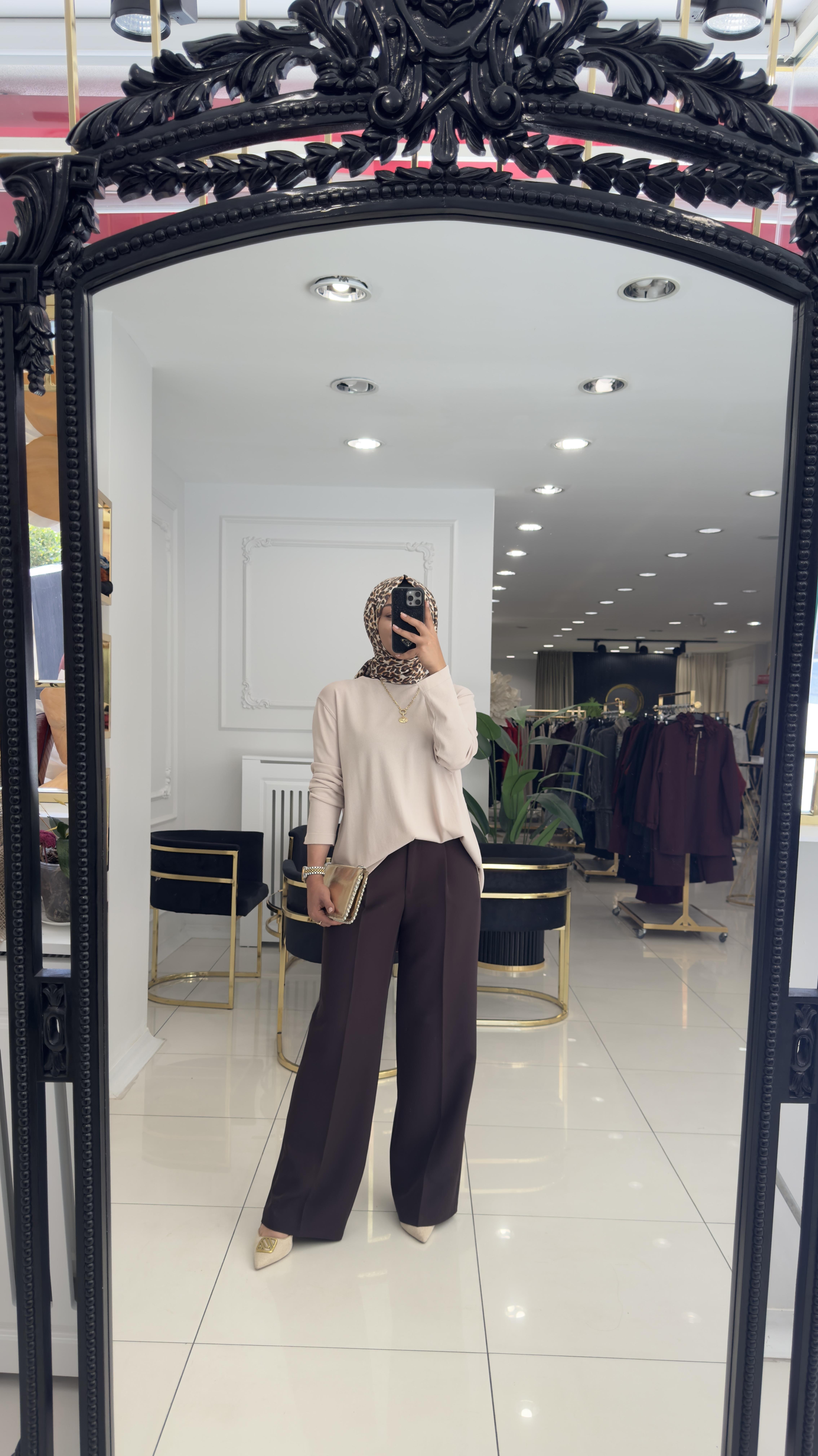 10481 Nur triko bluz-KREM