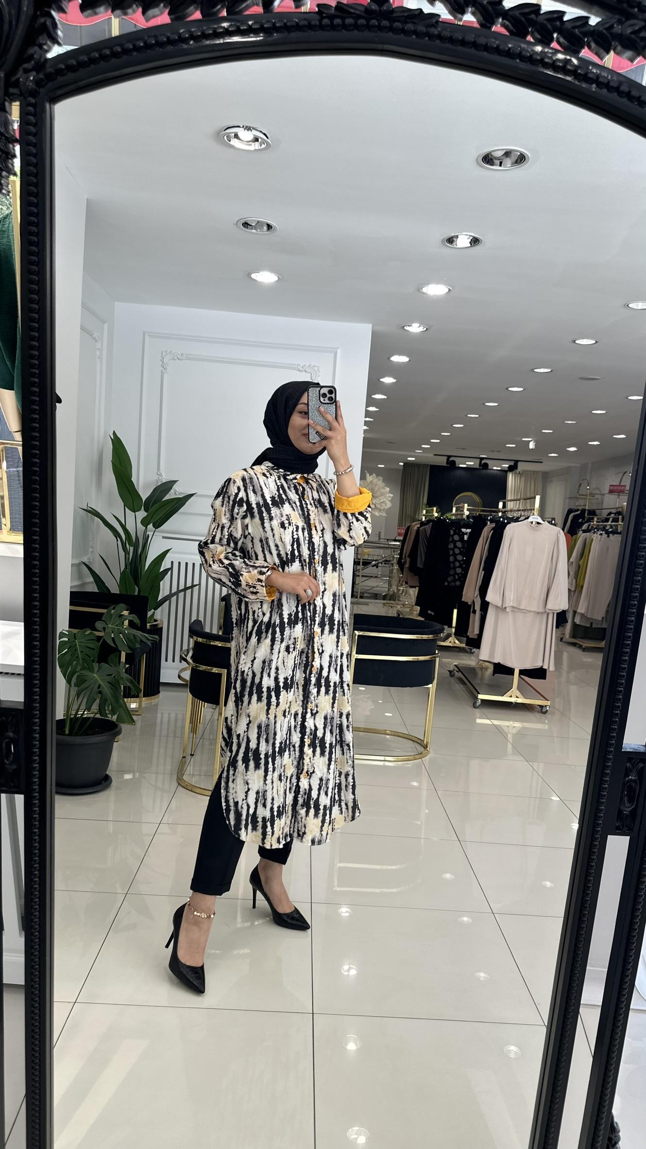 10515 Dalga gömlek elbise