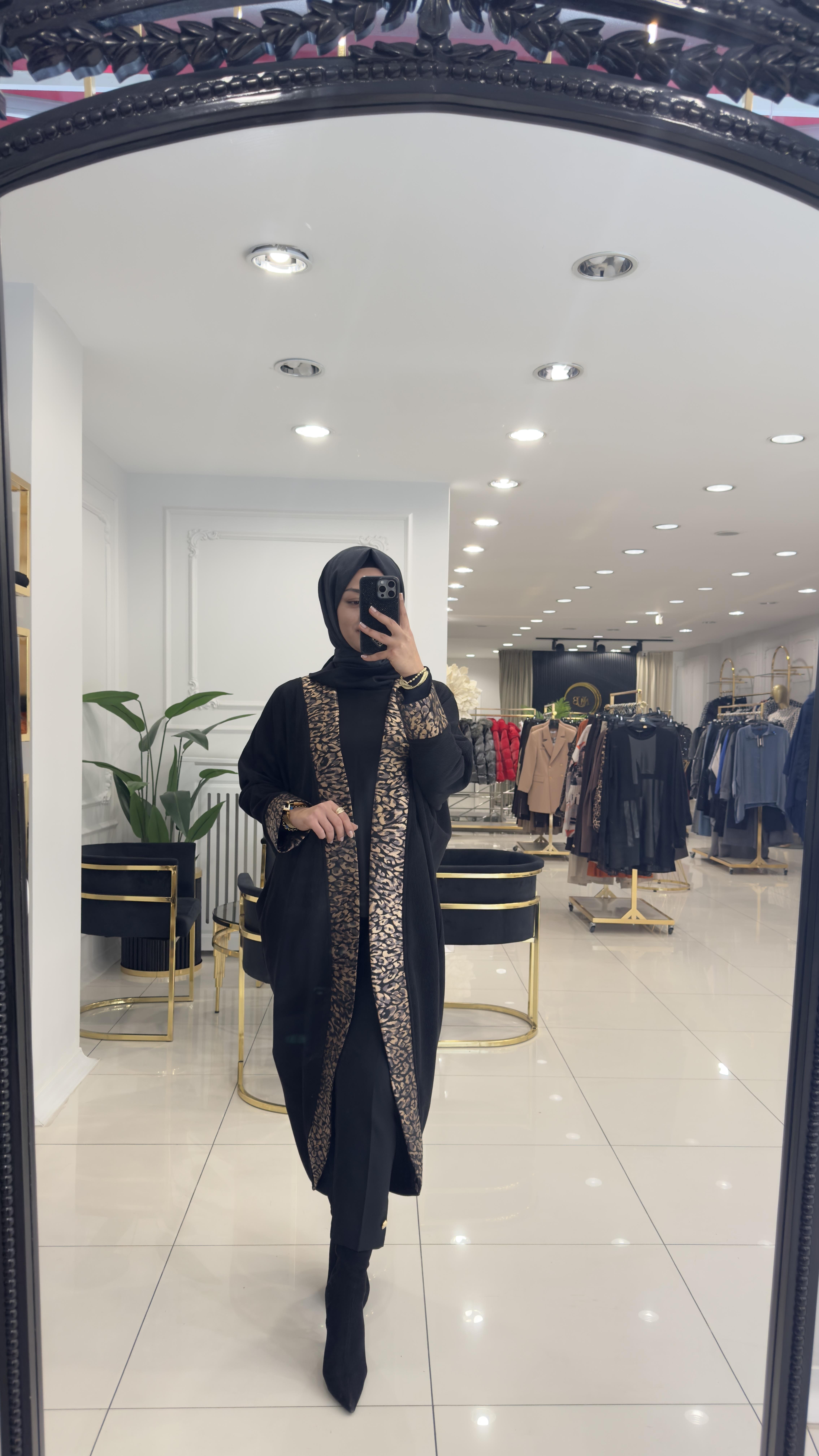 10633 Melina Leopar Kap-SİYAH