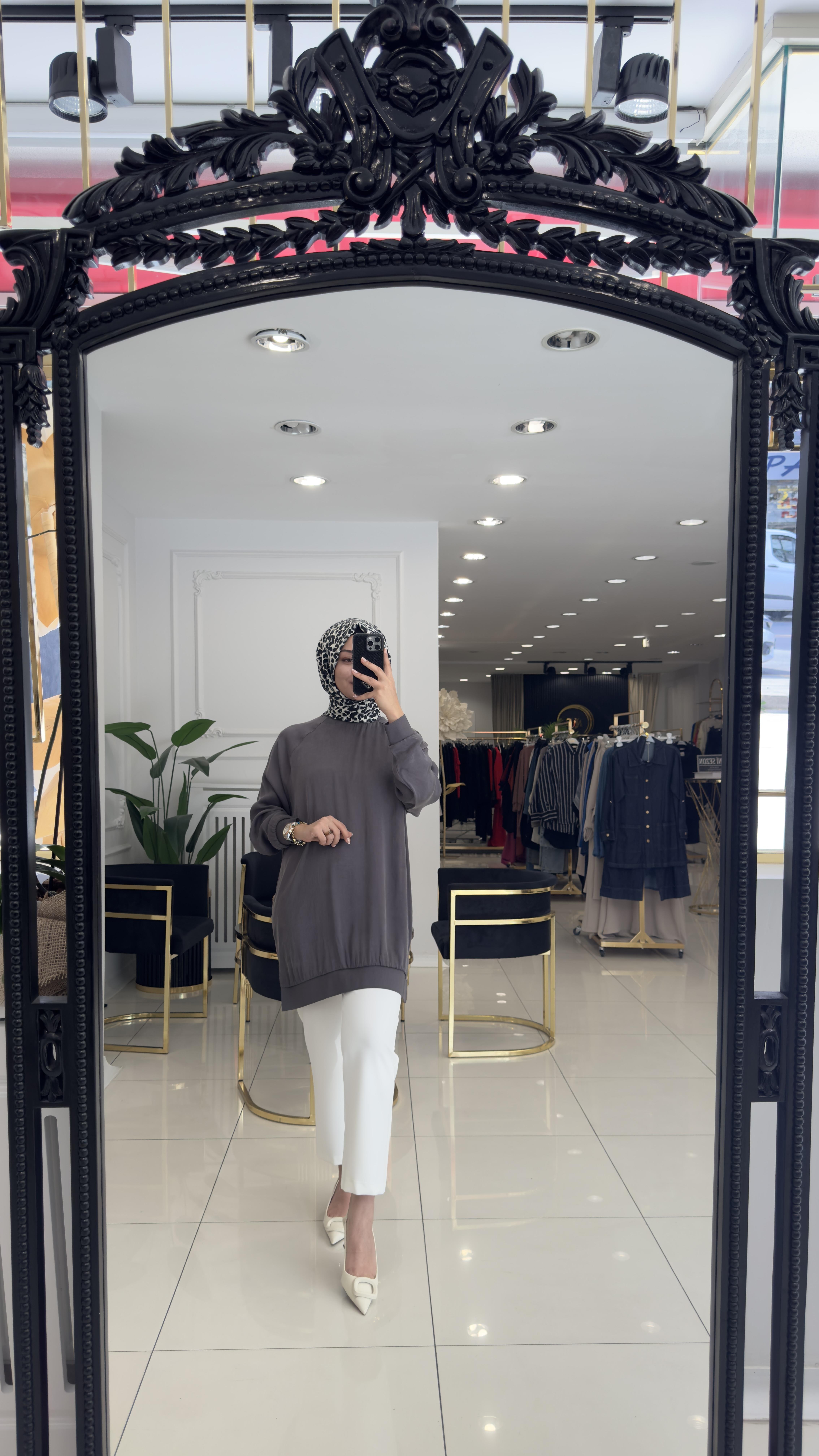 10665 Qupra ipek tunik-ANTRASİT