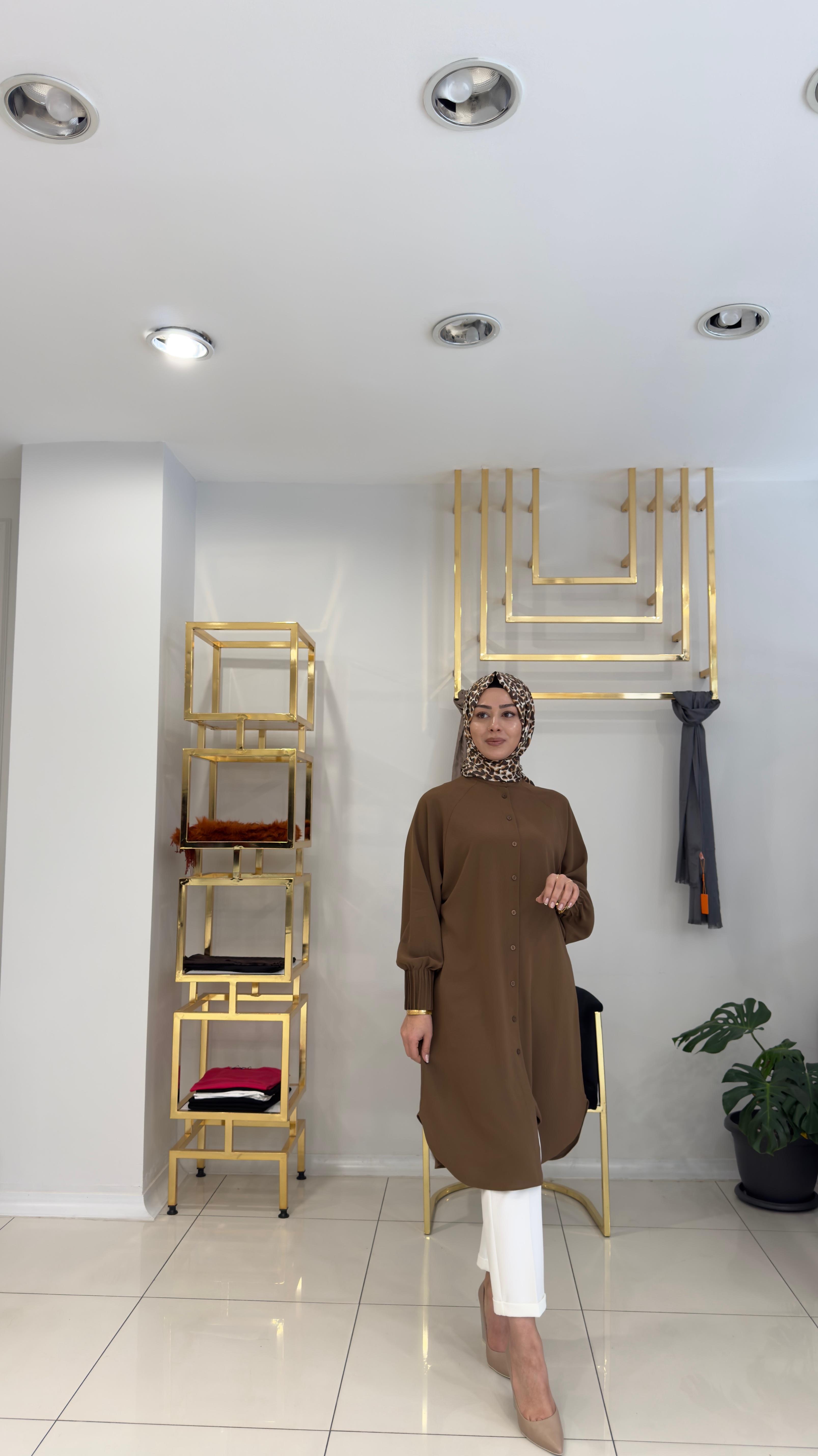 1176 Linda Tunik-KAHVERENGİ