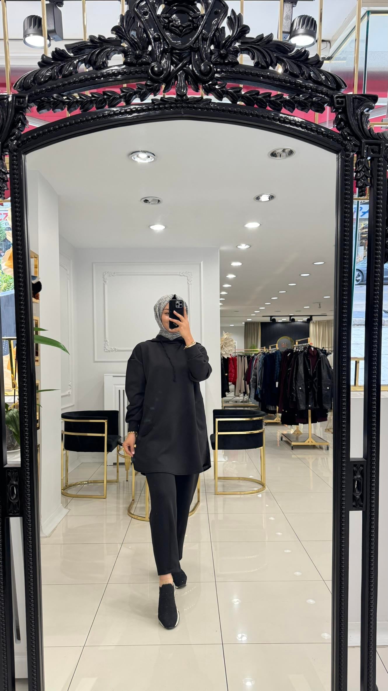 14306 Modal linda takım-SİYAH