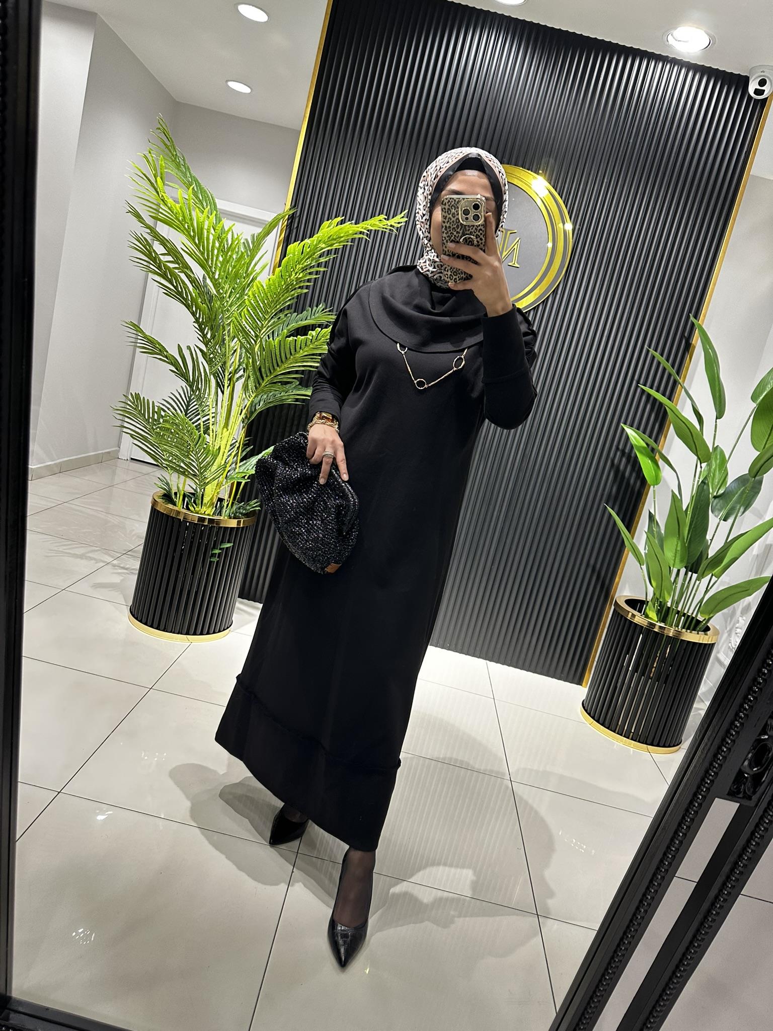 2003 ŞAL YAKA SPOR ŞIK ELBİSESİYAH