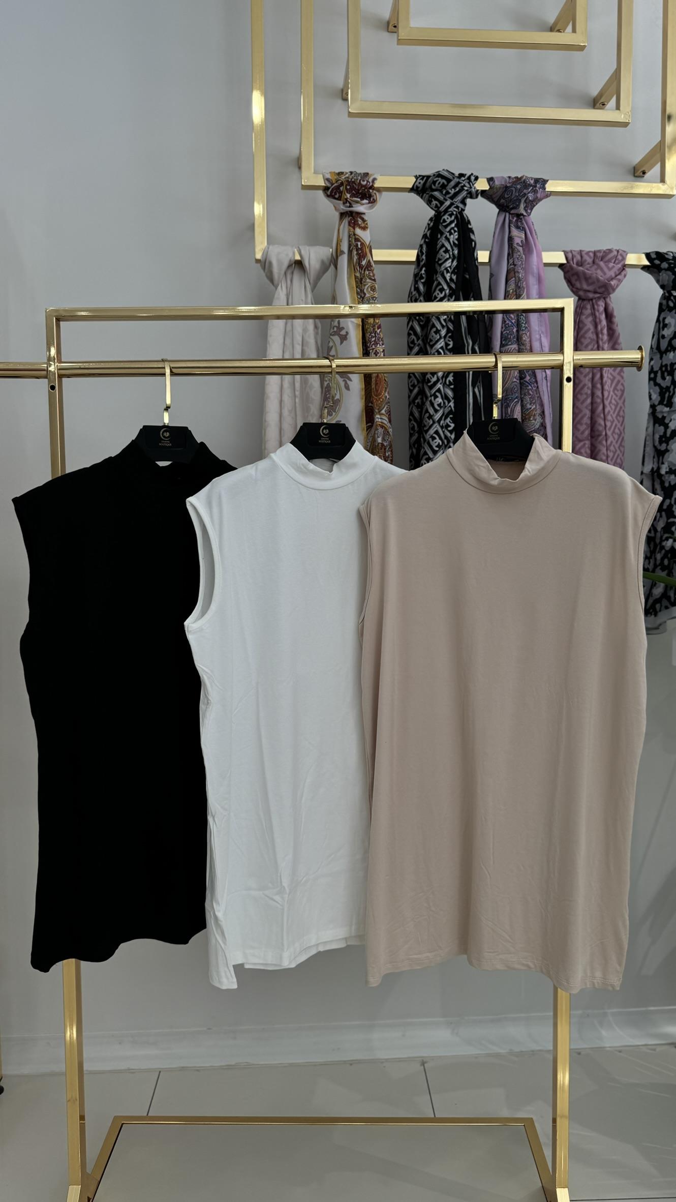 2030 Basic boyunlu uzun içlik-BEJ