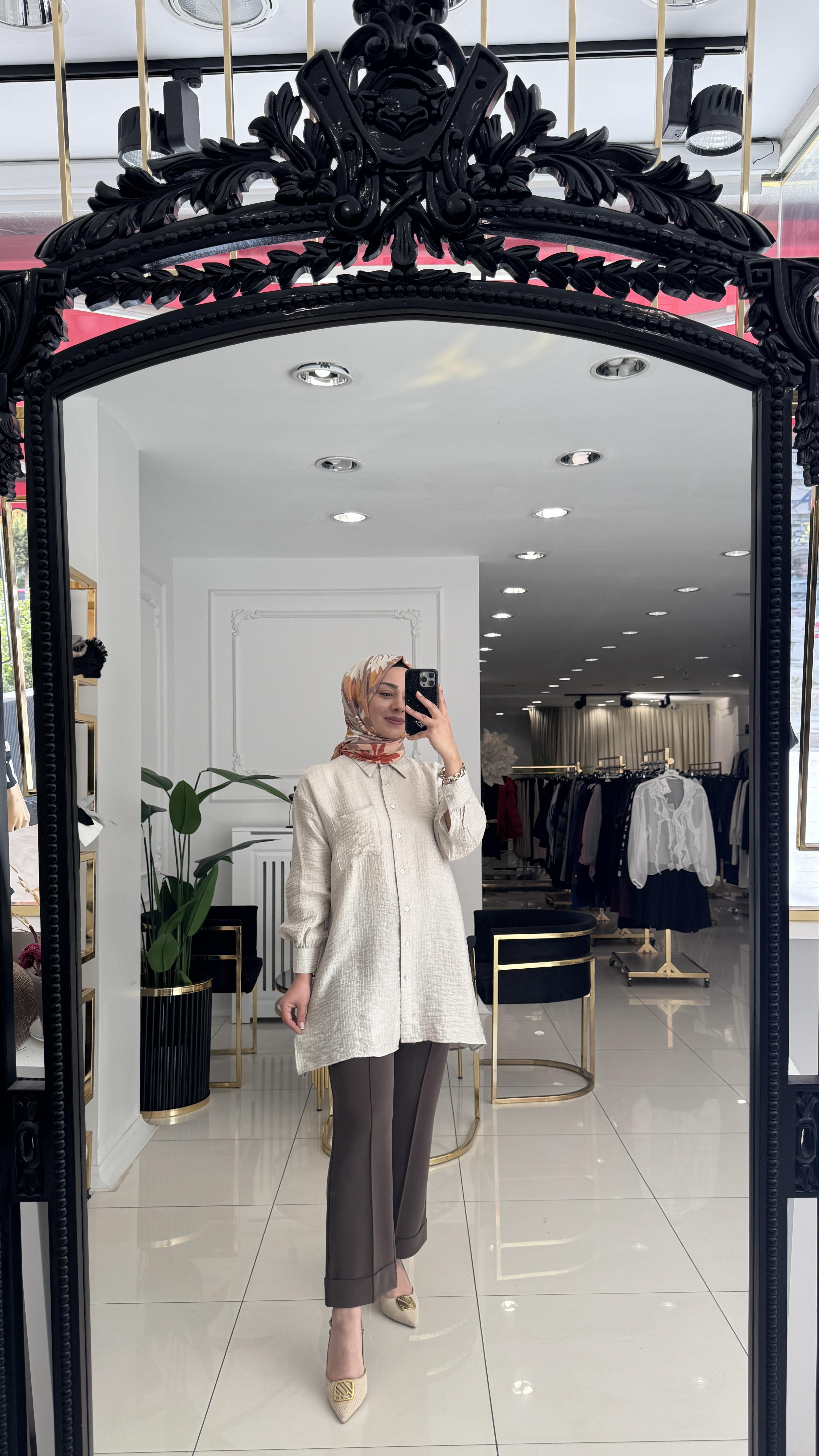 2030 Eleni Gömlek-SÜTLÜ KAHVE